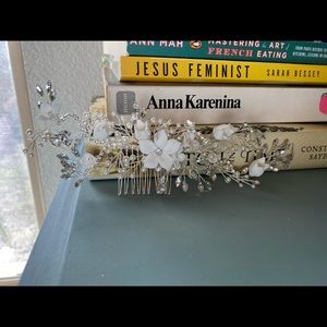 Handmade Bridal Hairpiece with Swarovski Crystal